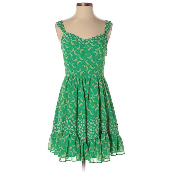 LC Lauren Conrad Dresses & Skirts - Lauren Conrad green floral ruffle dress